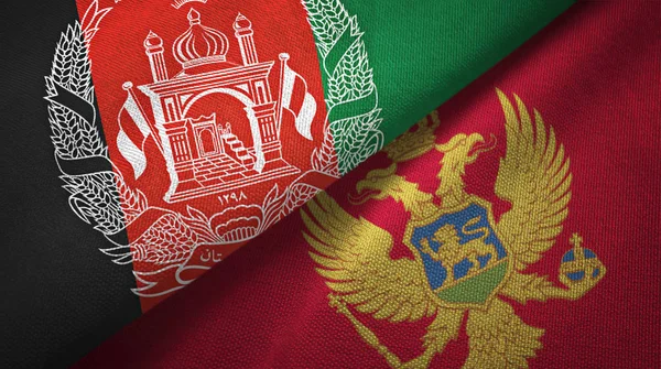 Afganistan ve Karadağ iki bayrak tekstil kumaş, kumaş doku
