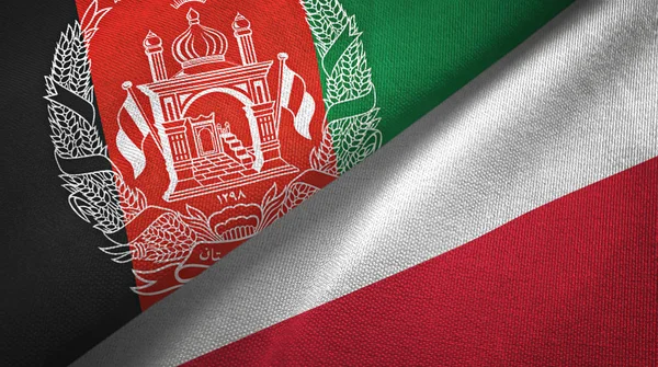 Afganistan ve Polonya iki bayraklar tekstil kumaş, kumaş doku