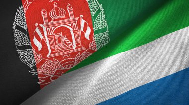 Afganistan ve Sierra Leone iki bayraklar tekstil kumaş, kumaş doku