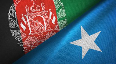Afganistan ve Somali iki bayrak tekstil kumaş, kumaş doku