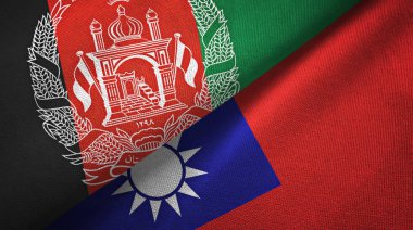Afganistan ve Tayvan iki bayraklar tekstil kumaş, kumaş doku