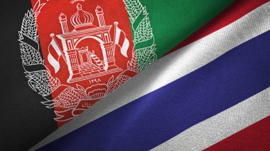 Afganistan ve Tayland iki bayraklar tekstil kumaş, kumaş doku