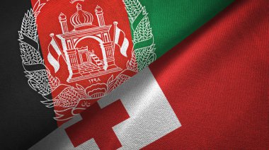 Afganistan ve Tonga iki bayrak tekstil kumaş, kumaş doku