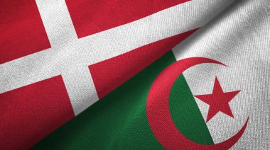 Danimarka ve Cezayir iki bayraktekstil kumaş, kumaş doku 