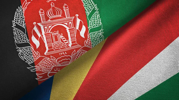 Afganistan ve Seyşeller iki bayrak tekstil kumaş, kumaş doku