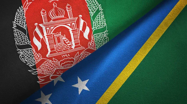 Afganistan ve Solomon Adaları iki bayrak tekstil kumaş, kumaş doku