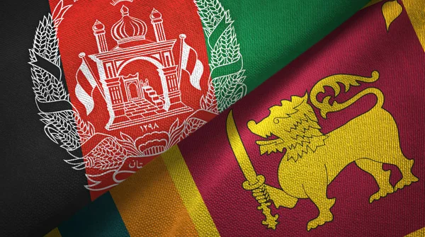 Afganistan ve Sri Lanka iki bayraklar tekstil kumaş, kumaş doku