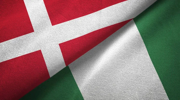 Danimarka ve Nijerya iki bayraktekstil kumaş, kumaş doku
