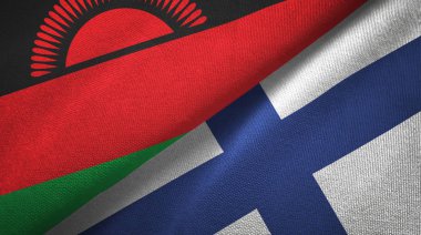 Malavi ve Finlandiya iki bayraktekstil kumaş, kumaş doku