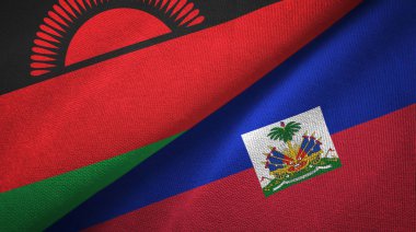 Malavi ve Haiti iki bayraklar tekstil kumaş, kumaş doku