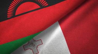 Malavi ve Malta iki bayraktekstil kumaş, kumaş doku
