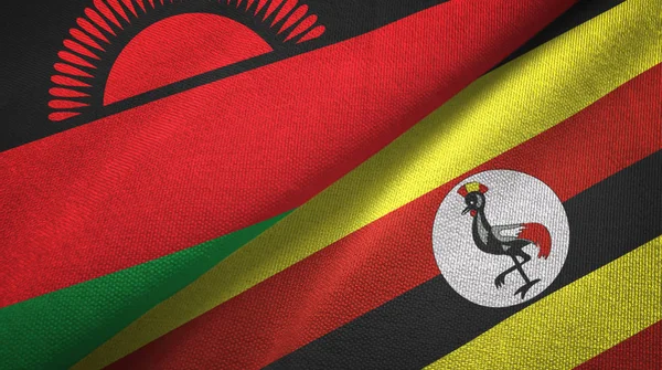 Malavi ve Uganda iki bayraktekstil kumaş, kumaş doku