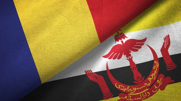 Romanya ve Brunei iki bayrak tekstil bezi