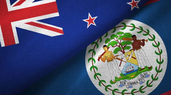 新西兰和伯利兹两旗纺织布，织物质地 — 图库照片