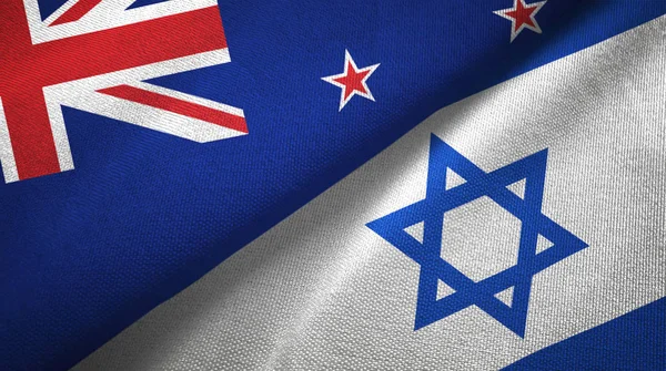 Yeni Zelanda ve İsrail iki bayrak tekstil kumaş, kumaş doku