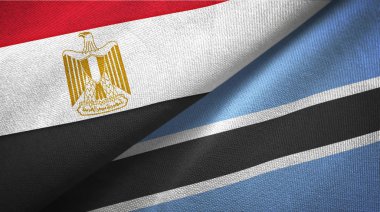 Mısır ve Botsvana iki bayrak tekstil kumaş, kumaş doku 