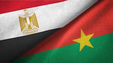 Mısır ve Burkina Faso iki bayraktekstil kumaş, kumaş doku 