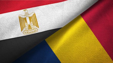 Mısır ve Çad iki bayraklar tekstil kumaş, kumaş doku 