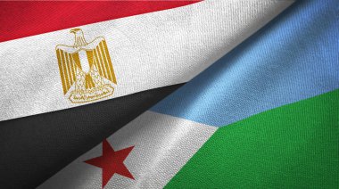 Mısır ve Cibuti iki bayrak tekstil kumaş, kumaş doku