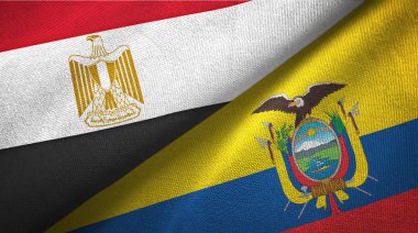 Mısır ve Ekvador iki bayraklar tekstil kumaş, kumaş doku
