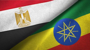 Mısır ve Etiyopya iki bayraktekstil kumaş, kumaş doku