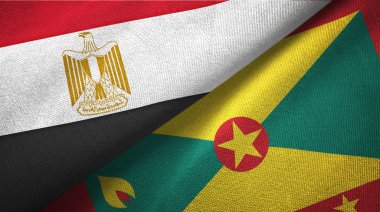 Mısır ve Grenada iki bayrak tekstil kumaş, kumaş doku