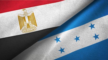 Mısır ve Honduras iki bayraklar tekstil kumaş, kumaş doku