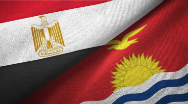 Mısır ve Kiribati iki bayrak tekstil kumaş, kumaş doku