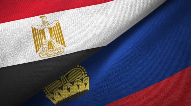 Mısır ve Lihtenştayn iki bayrak tekstil kumaş, kumaş doku