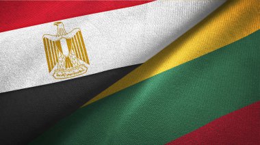 Mısır ve Litvanya iki bayraktekstil kumaş, kumaş doku