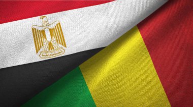 Mısır ve Mali iki bayrak tekstil kumaş, kumaş doku