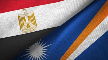 Mısır ve Marshall Adaları iki bayraktekstil kumaş, kumaş doku