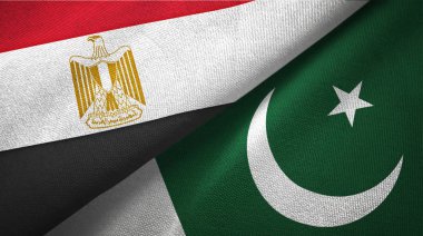 Mısır ve Pakistan iki bayraktekstil kumaş, kumaş doku