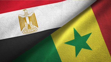 Mısır ve Senegal iki bayraktekstil kumaş, kumaş doku