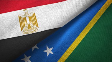 Mısır ve Solomon Adaları iki bayrak tekstil kumaş, kumaş doku