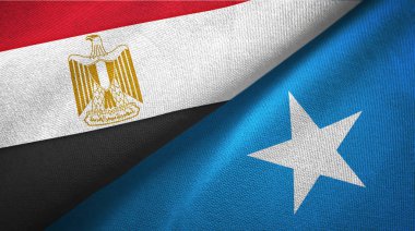 Mısır ve Somali iki bayrak tekstil kumaş, kumaş doku