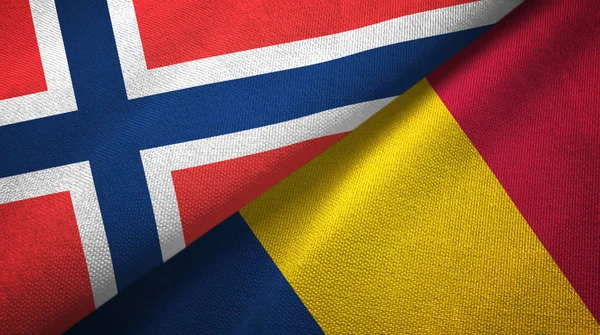 Norveç ve Çad iki bayraklar tekstil kumaş, kumaş doku 