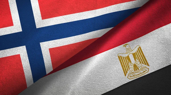 Norway and Egypt two flags textile cloth
