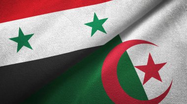 Suriye ve Cezayir iki bayrak tekstil kumaş, kumaş doku 