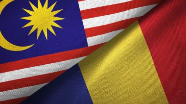 Malezya ve Romanya iki bayraktekstil kumaş, kumaş doku