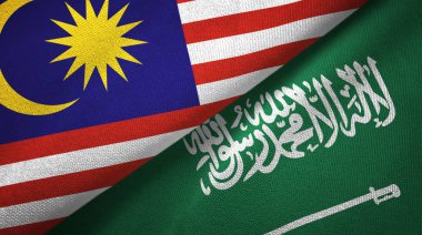 Malezya ve Suudi Arabistan tekstil bezi bayrakları