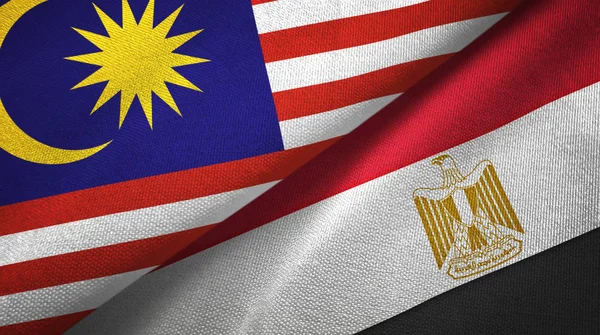 Malaysia and Egypt two flags textile cloth