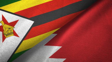 Zimbabwe ve Bahreyn iki bayraklı kumaş, kumaş dokusu 