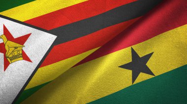 Zimbabwe ve Gana iki bayraklı kumaş, kumaş dokusu