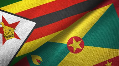 Zimbabwe ve Grenada iki bayraklı kumaş, kumaş dokusu