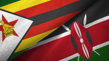 Zimbabwe ve Kenya iki bayraklı kumaş, kumaş desenli