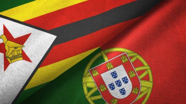 Zimbabwe ve Portekiz iki bayraklı kumaş, kumaş dokusu