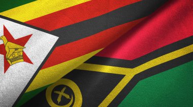 Zimbabwe ve Vanuatu iki bayraklı kumaş, kumaş dokusu