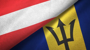 Avusturya ve Barbados iki bayraktekstil kumaş, kumaş doku 