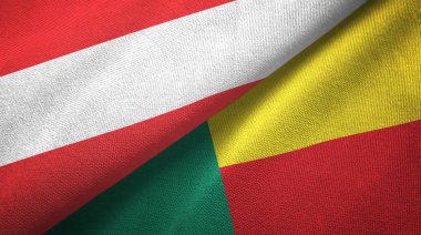 Avusturya ve Benin iki bayrak tekstil kumaş, kumaş doku 